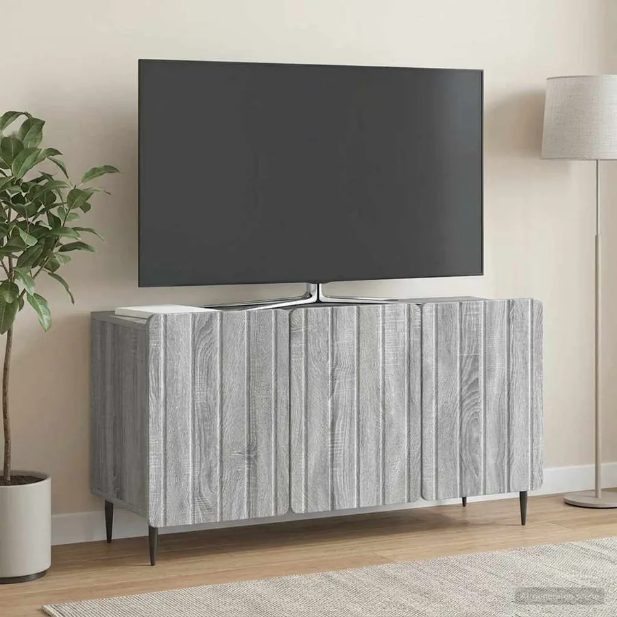 Meuble TV Sonoma gris 99 x 34,5 x 52 cm Bois d'ingénierie - 4