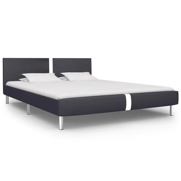 Cadre de lit sans matelas noir similicuir 120x200 cm
