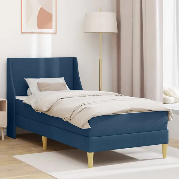 Cadre de lit avec matelas Bleu 80x 200 cm Polyester