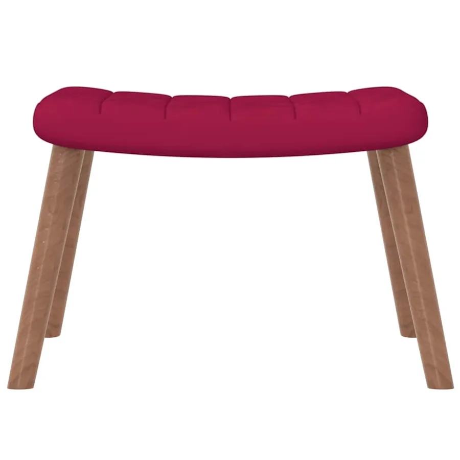 Chaise à bascule avec repose-pied Rouge bordeaux Velours - 7