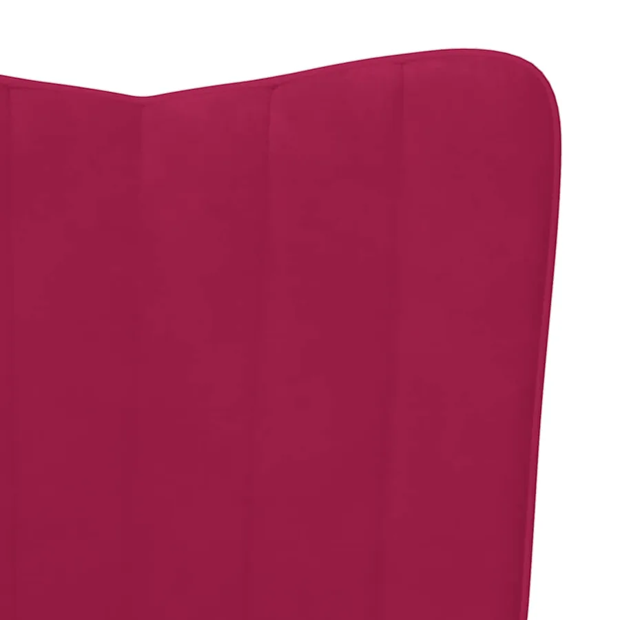 Chaise à bascule avec repose-pied Rouge bordeaux Velours - 8