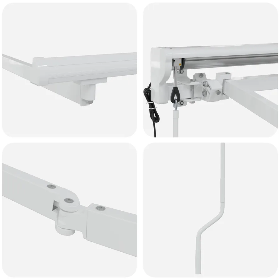 Cadre de store rétractable électrique Blanc 3,5 x 2,5 m Acier - 6