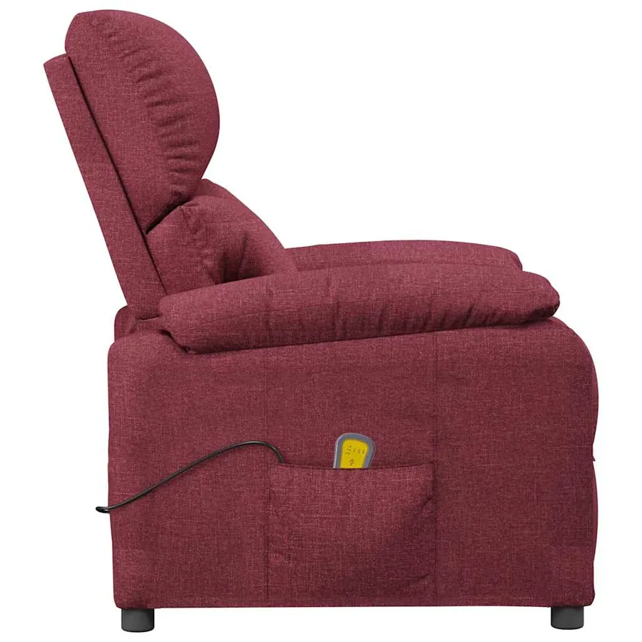 Fauteuil de massage Rouge bordeaux Tissu - 4