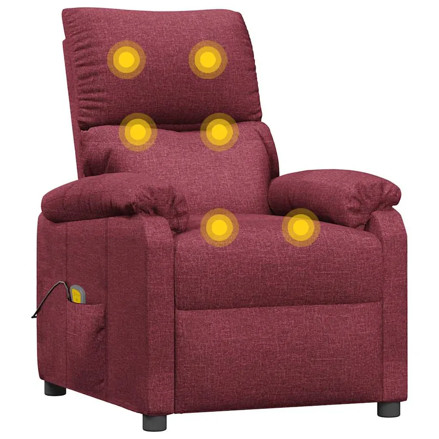 Fauteuil de massage Rouge bordeaux Tissu - 6