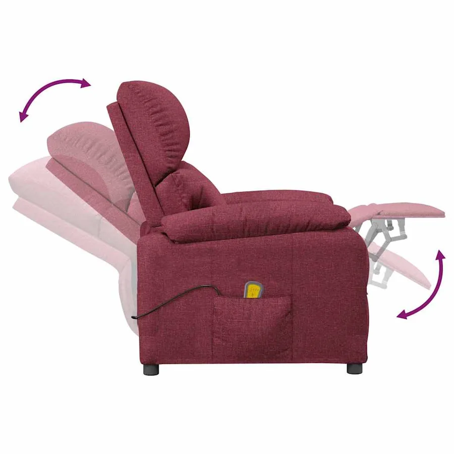 Fauteuil de massage Rouge bordeaux Tissu - 7