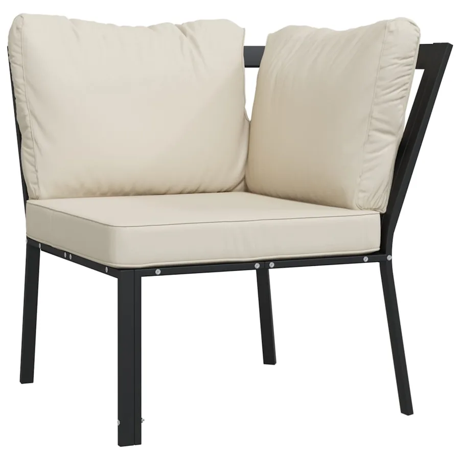 Chaise de jardin avec coussins sable 76x76x79 cm acier - 2