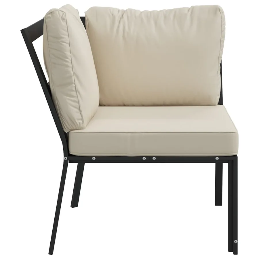 Chaise de jardin avec coussins sable 76x76x79 cm acier - 4