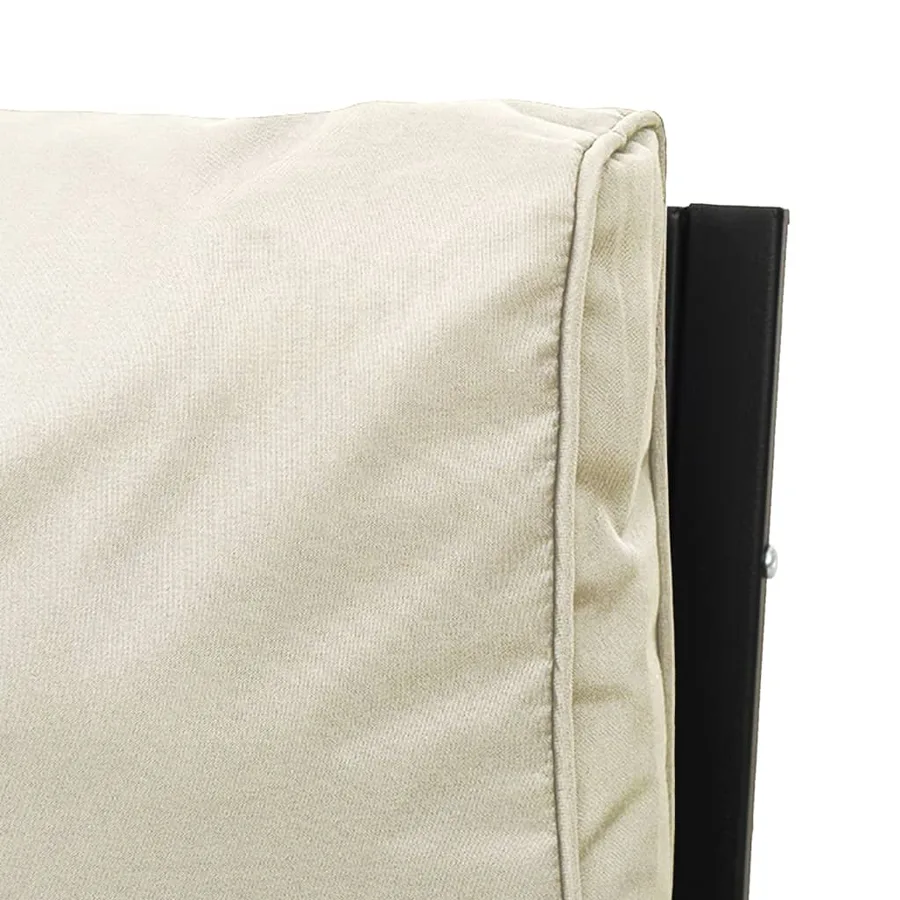 Chaise de jardin avec coussins sable 76x76x79 cm acier - 5