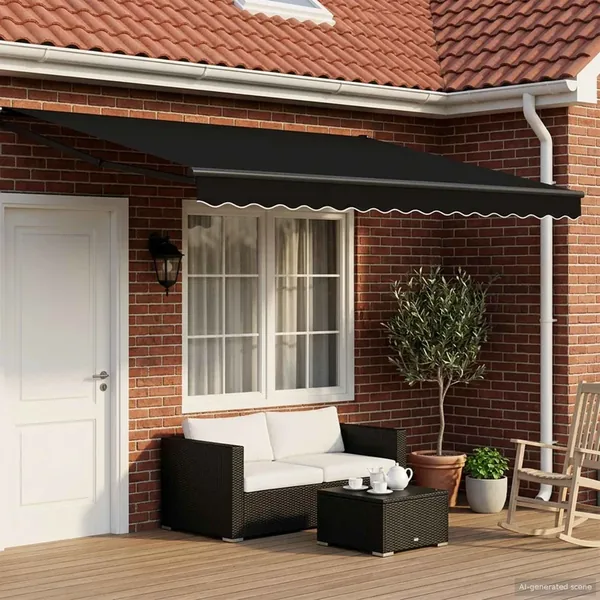 Auvent rétractable électrique Noir et anthracite 4 × 3 m