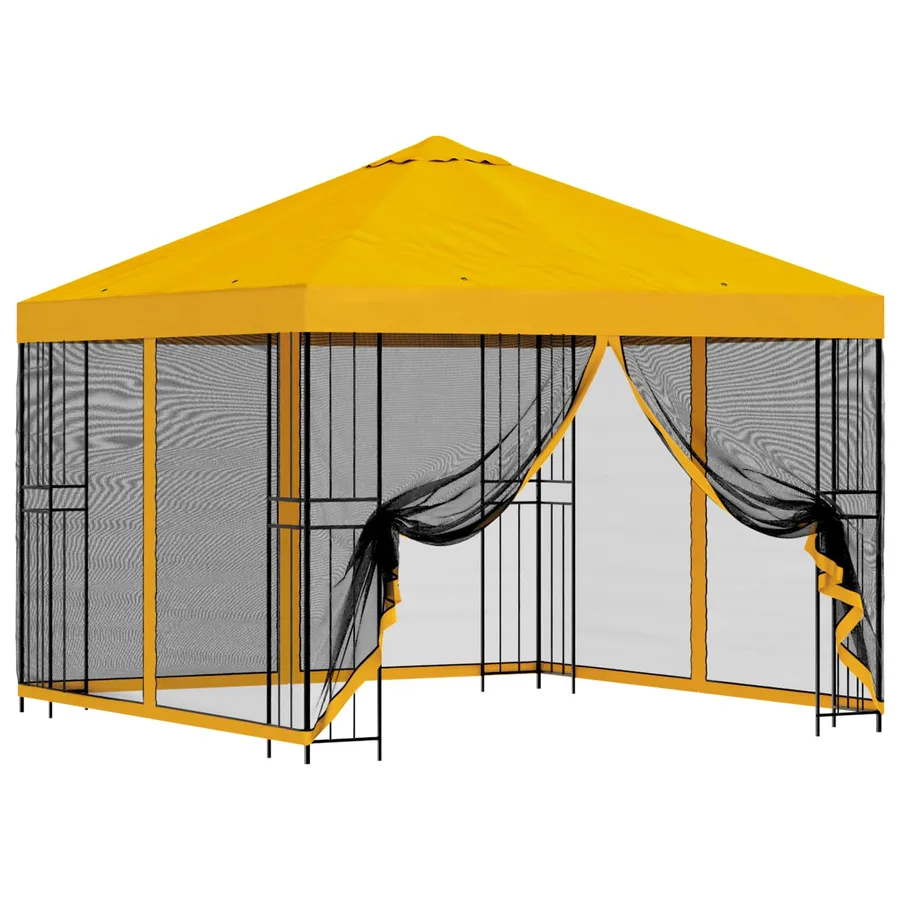 Abri de jardin avec parois 3 x 3 m Jaune Polyester et Acier - 2