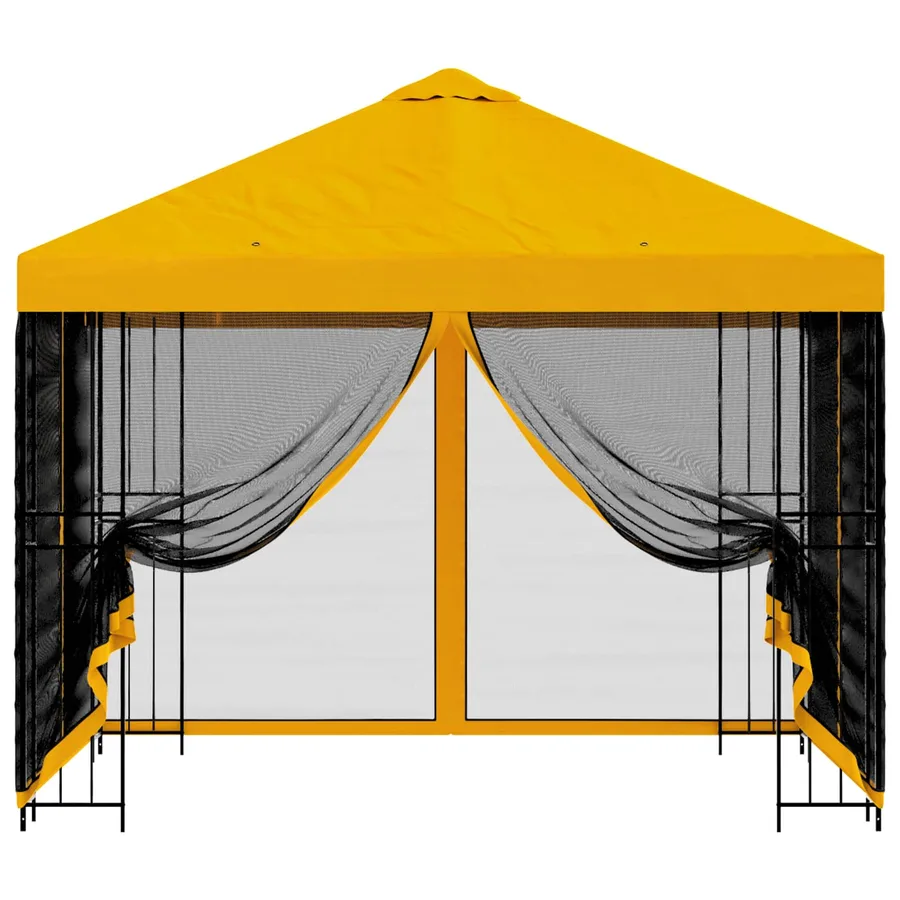 Abri de jardin avec parois 3 x 3 m Jaune Polyester et Acier - 5