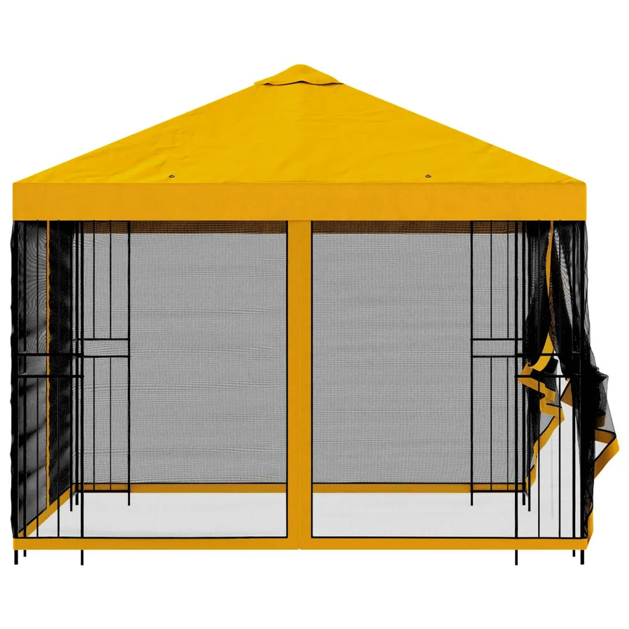 Abri de jardin avec parois 3 x 3 m Jaune Polyester et Acier - 6
