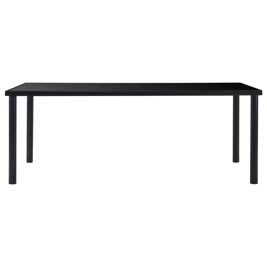 Table à manger Noir 200x100x75 cm Verre trempé - 2