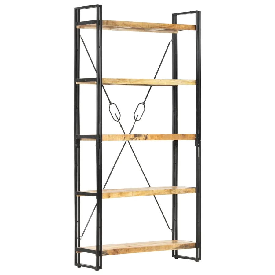 Bibliothèque 5 niveaux 90x30x180 cm Bois solide de manguier - 10