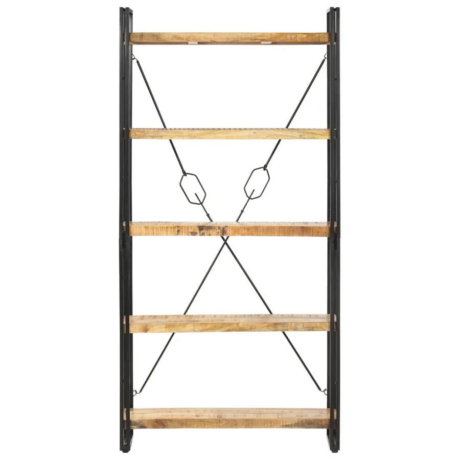 Bibliothèque 5 niveaux 90x30x180 cm Bois solide de manguier - 2