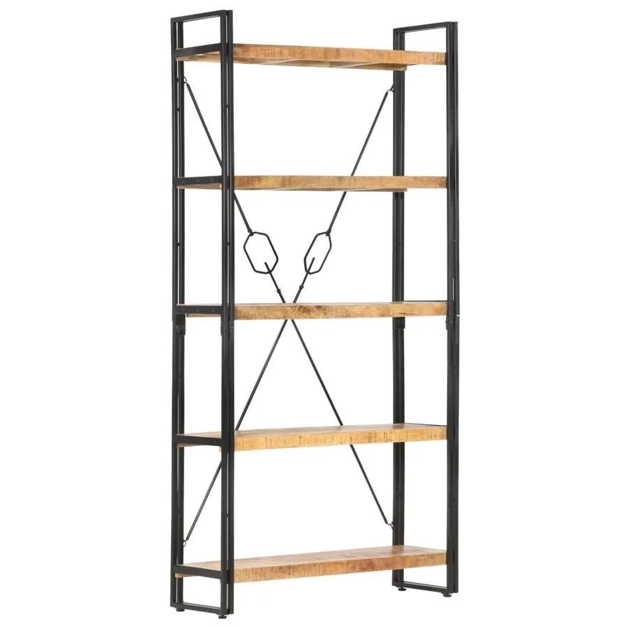 Bibliothèque 5 niveaux 90x30x180 cm Bois solide de manguier - 7