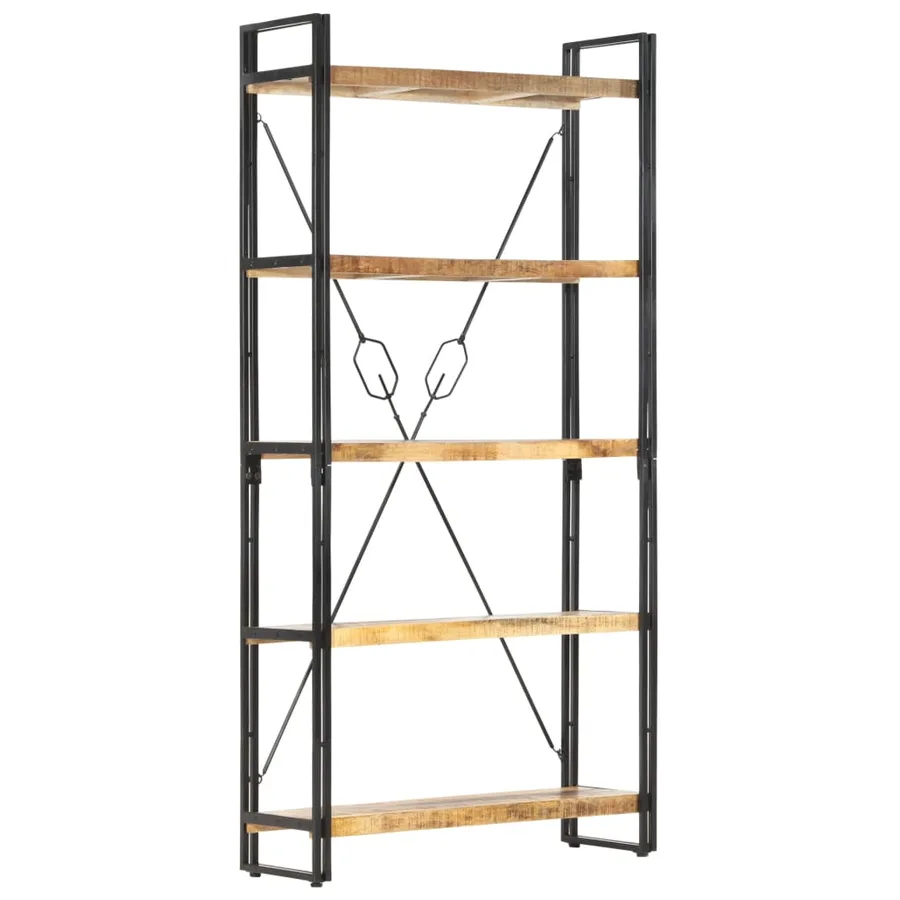 Bibliothèque 5 niveaux 90x30x180 cm Bois solide de manguier - 8