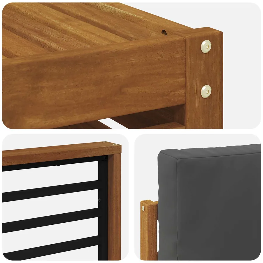Ensemble de canapés d'extérieur 8 pcs Naturel et Anthracite - 7