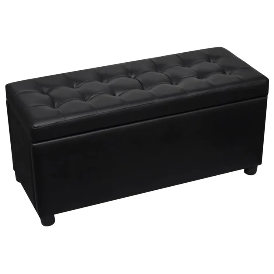 Pouf de rangement Cuir synthétique Noir - 2