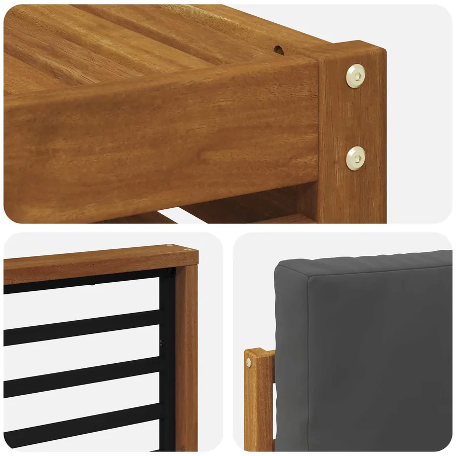 Ensemble de canapé d'angle 7 pcs Naturel et Anthracite - 7