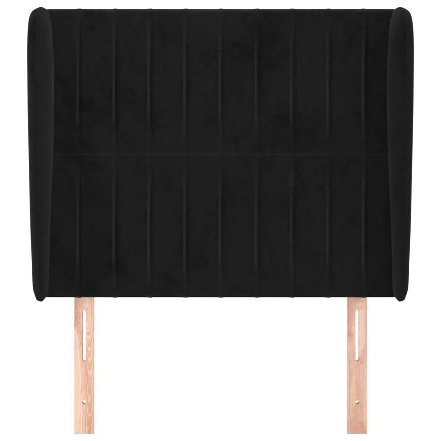 Tête de lit avec oreilles Noir 103x23x118/128 cm Velours - 3