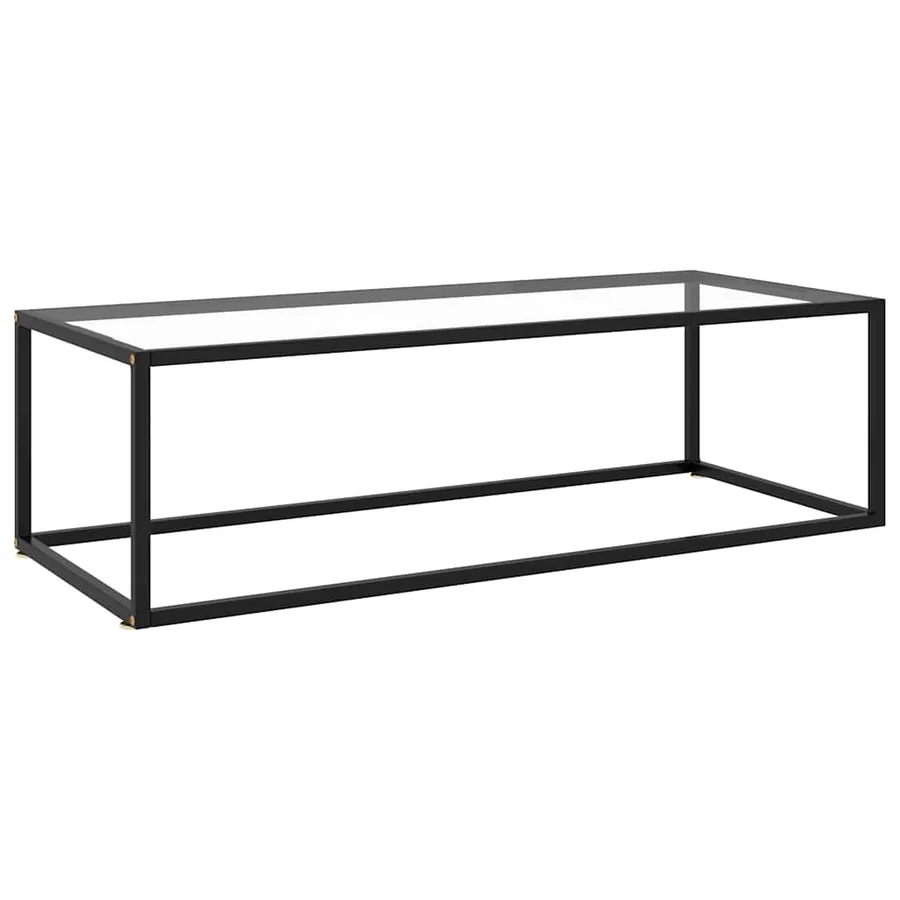 Table basse Noir avec verre trempé 120x60x35 cm