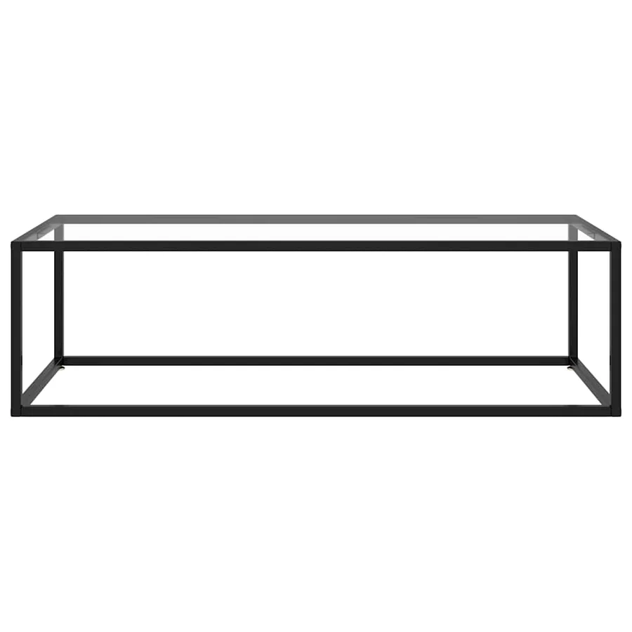 Table basse Noir avec verre trempé 120x60x35 cm - 2