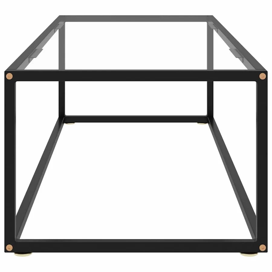 Table basse Noir avec verre trempé 120x60x35 cm - 3
