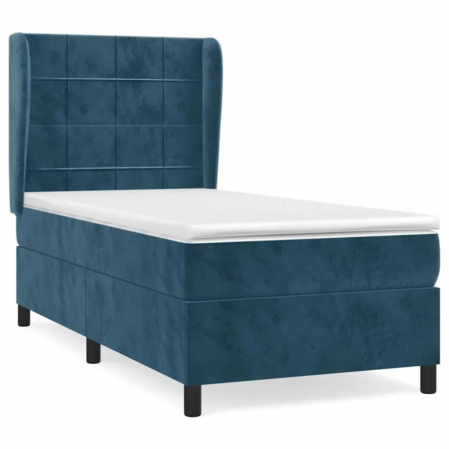 Sommier à lattes de lit avec matelas Bleu foncé 100x200 cm - 2