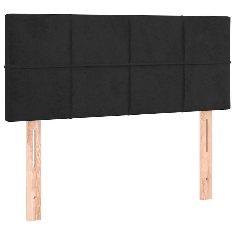 Sommier à lattes de lit avec matelas Noir 90x200 cm Velours - 6