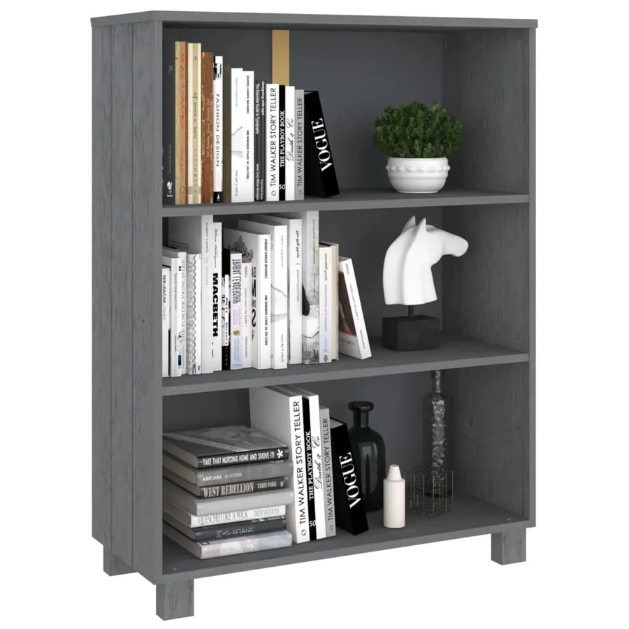 Bibliothèque HAMAR Gris foncé 85x35x112 cm Bois de pin massif - 6