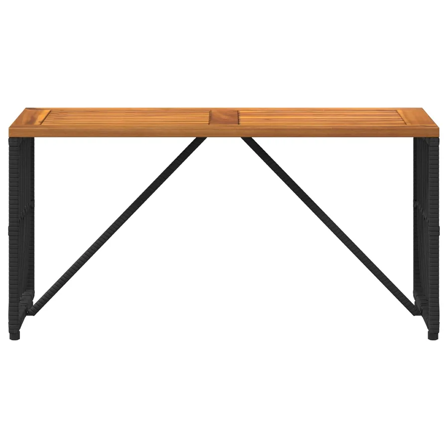 Table de jardin Noir 80 x 40 x 40 cm Acier et Rattan Poly - 5
