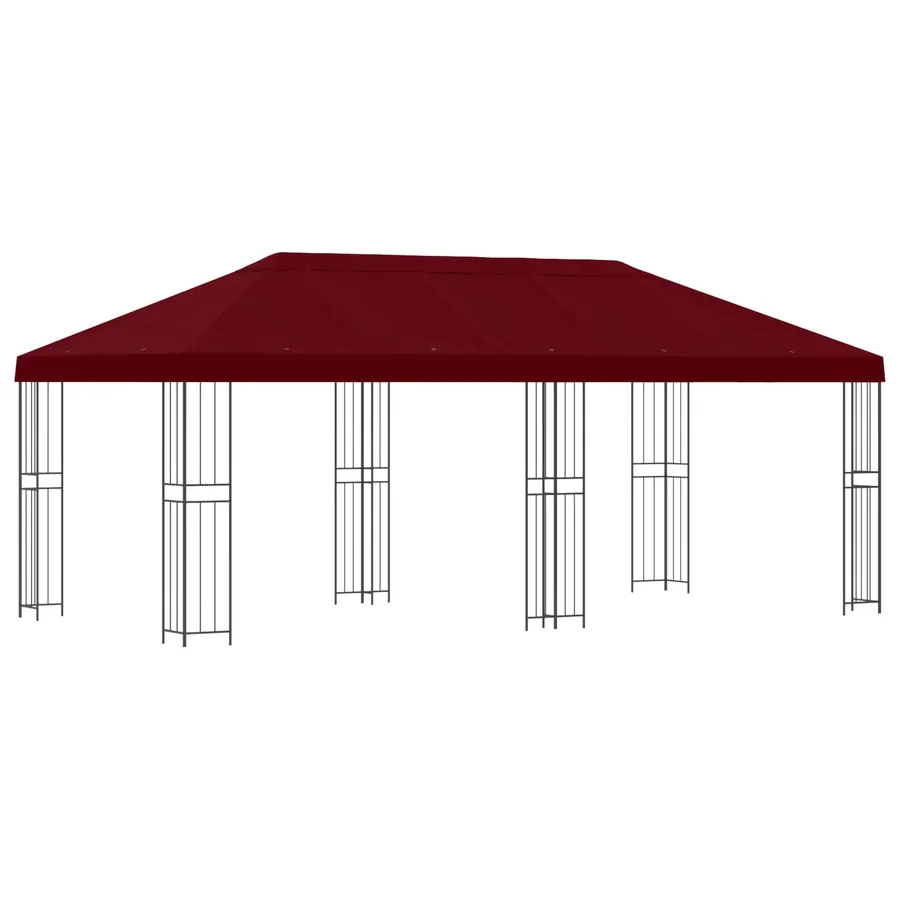 Gazebo avec murs latéraux 6 x 3 m Bordeaux Polyester et Acier - 2