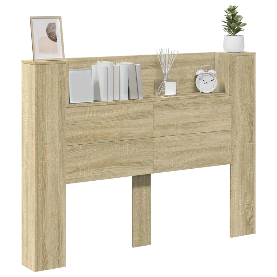 Cabinet de Tête de Lit avec LED Sonoma 140 x 16,5 x 103,5 cm - 3