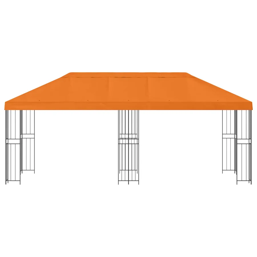 Gazebo avec murs latéraux 6 x 3 m Orange Polyester et Acier 190 - 3