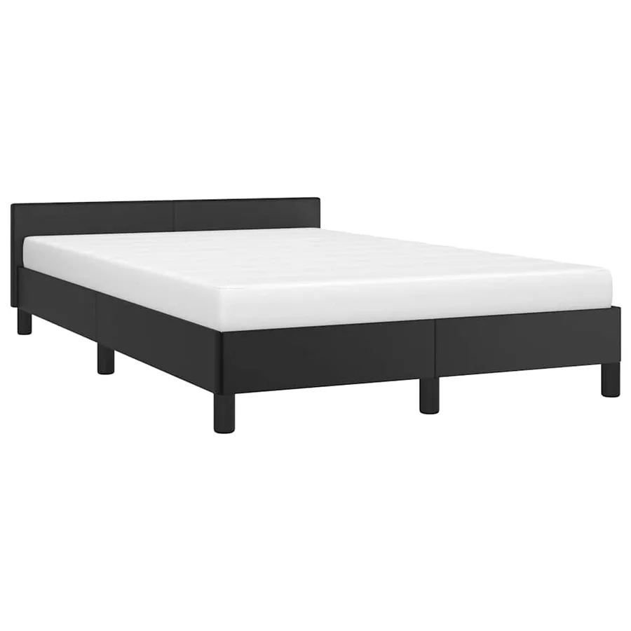 Cadre de lit avec tête de lit sans matelas noir 120x200 cm - 3