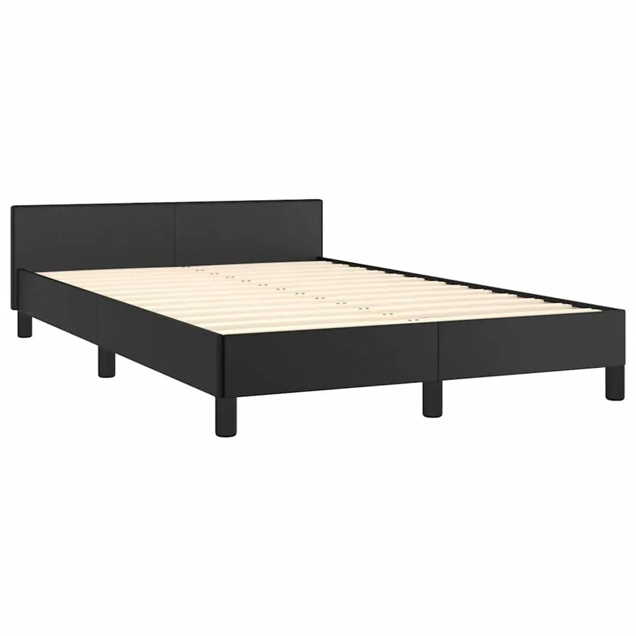 Cadre de lit avec tête de lit sans matelas noir 120x200 cm - 4