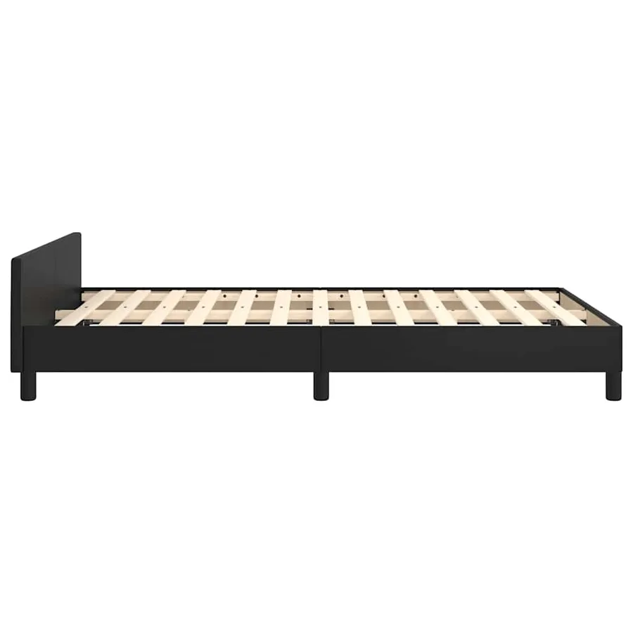 Cadre de lit avec tête de lit sans matelas noir 120x200 cm - 6