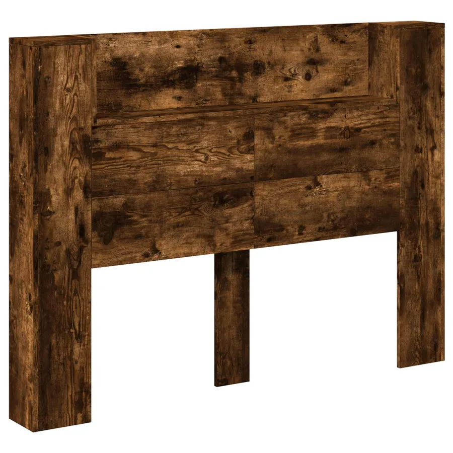 Cabinet de Tête de Lit avec LED Chêne Fumé Bois d'ingénierie - 2