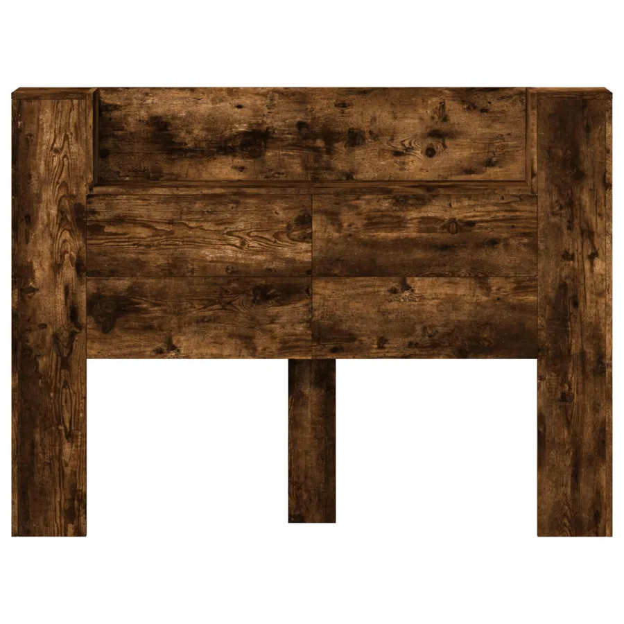 Cabinet de Tête de Lit avec LED Chêne Fumé Bois d'ingénierie - 5