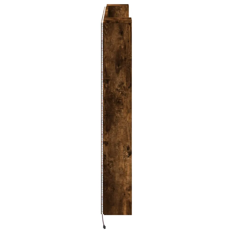 Cabinet de Tête de Lit avec LED Chêne Fumé Bois d'ingénierie - 6