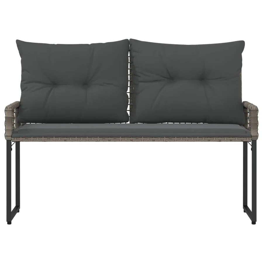 Banc extérieur Gris 118 x 55 x 82 cm Rotin PE et tissu - 5