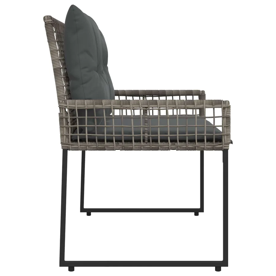 Banc extérieur Gris 118 x 55 x 82 cm Rotin PE et tissu - 6