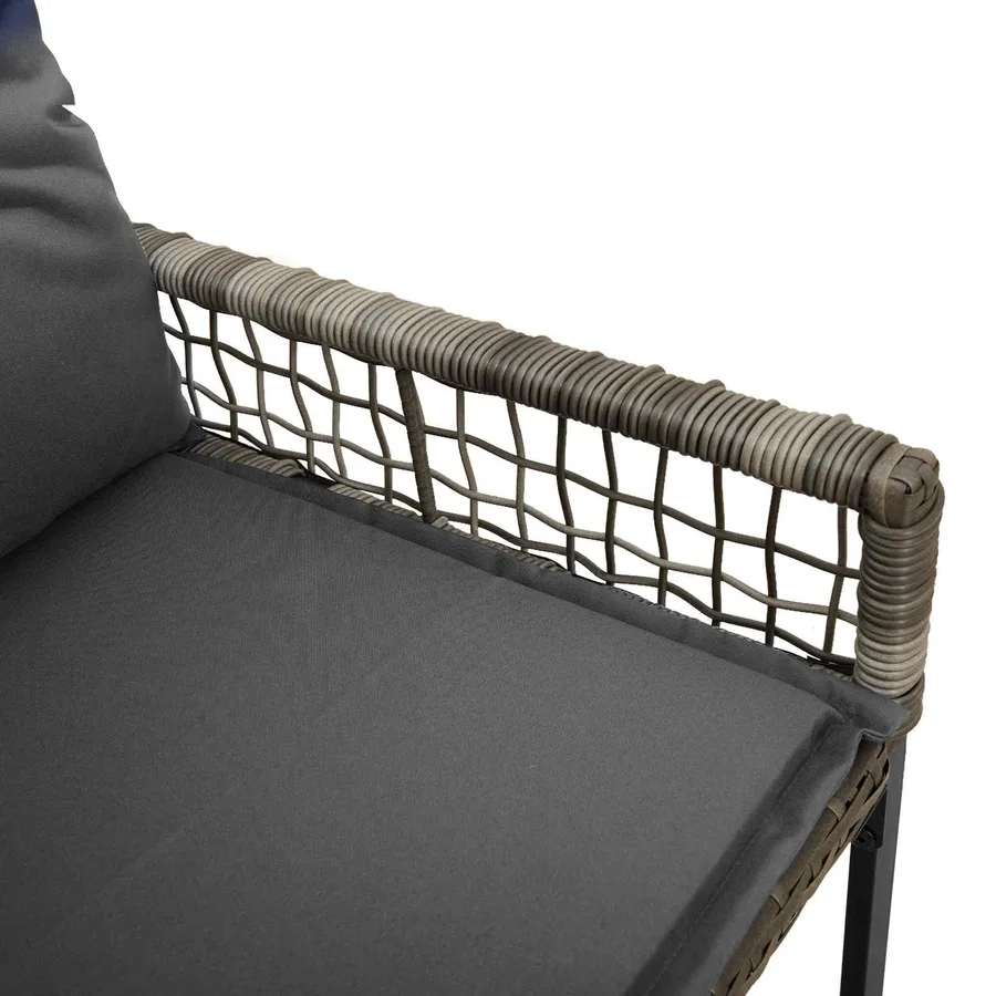 Banc extérieur Gris 118 x 55 x 82 cm Rotin PE et tissu - 9
