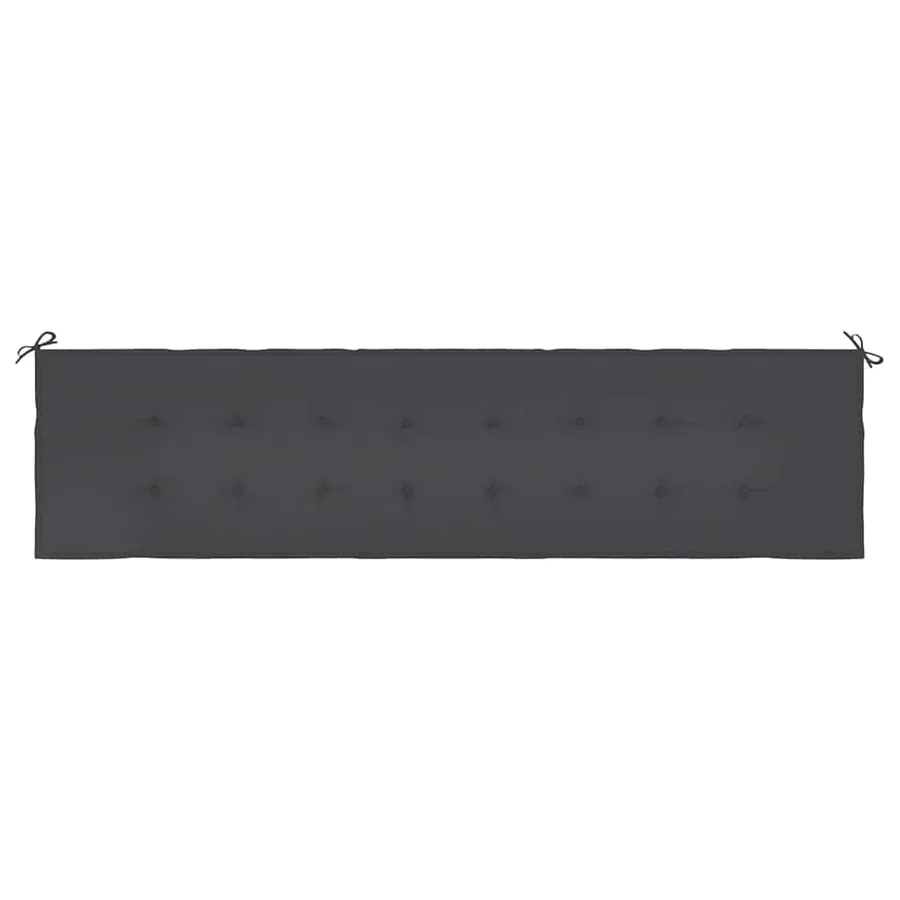 Coussin de banc de jardin noir 200x50x3 cm tissu oxford - 4