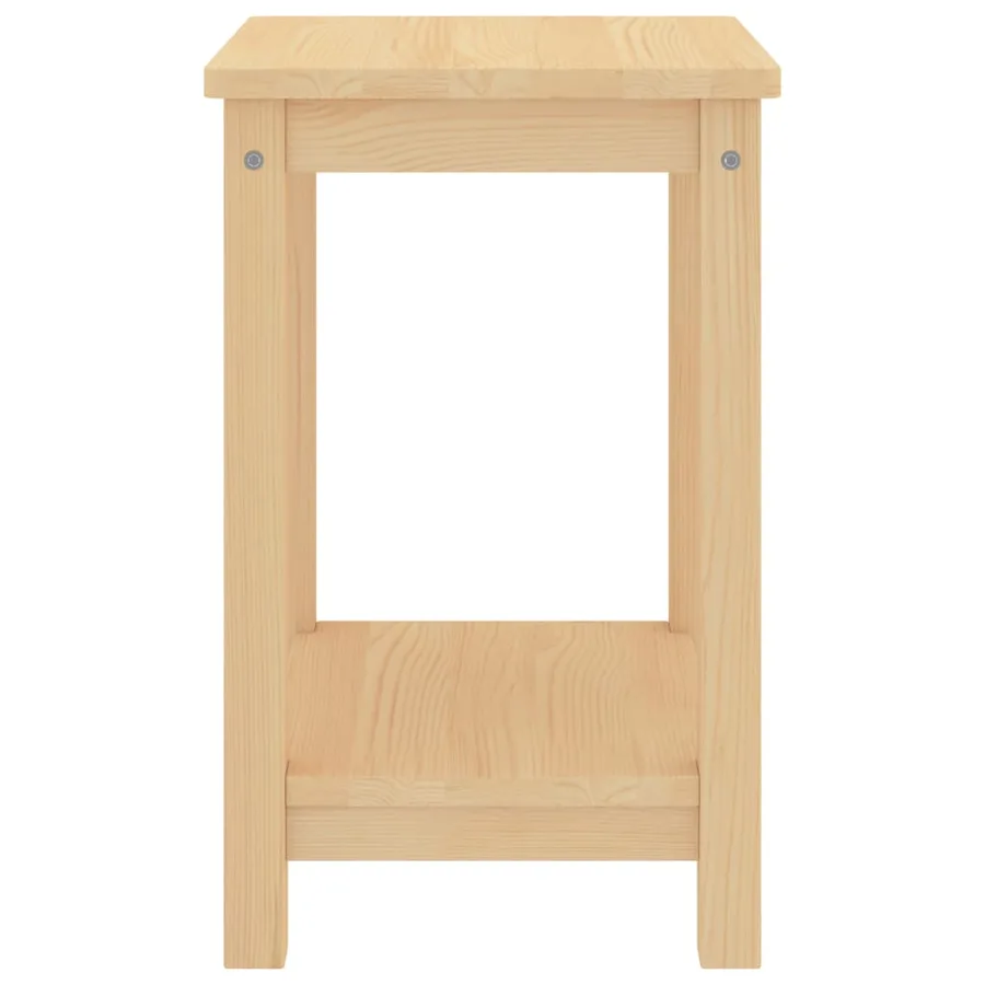Table de chevet naturel 35x30x47 cm bois de pin massif - 2