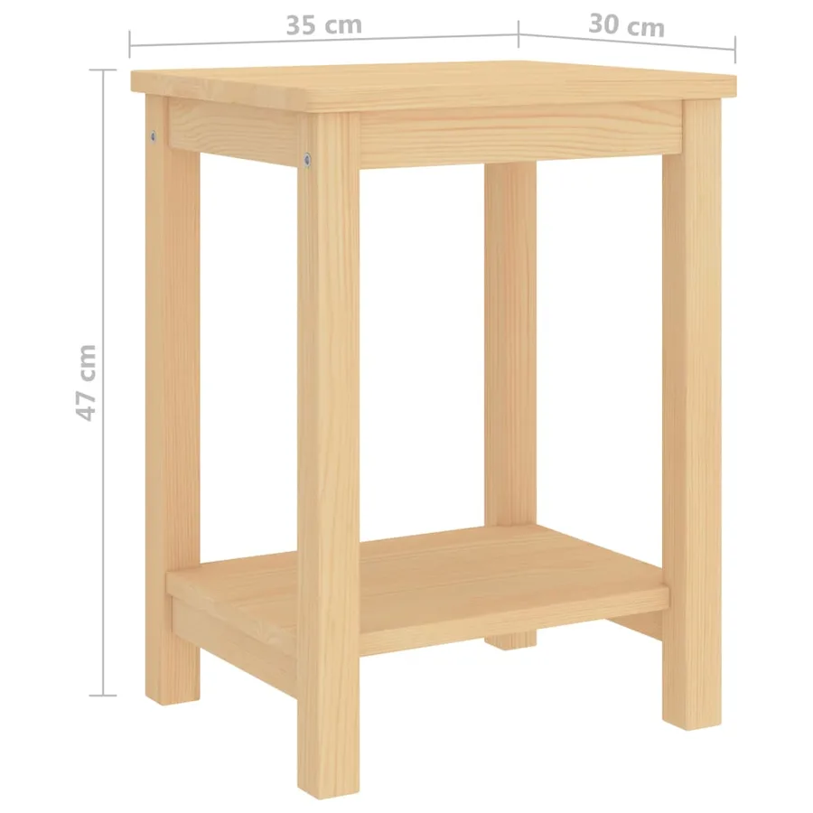 Table de chevet naturel 35x30x47 cm bois de pin massif - 5