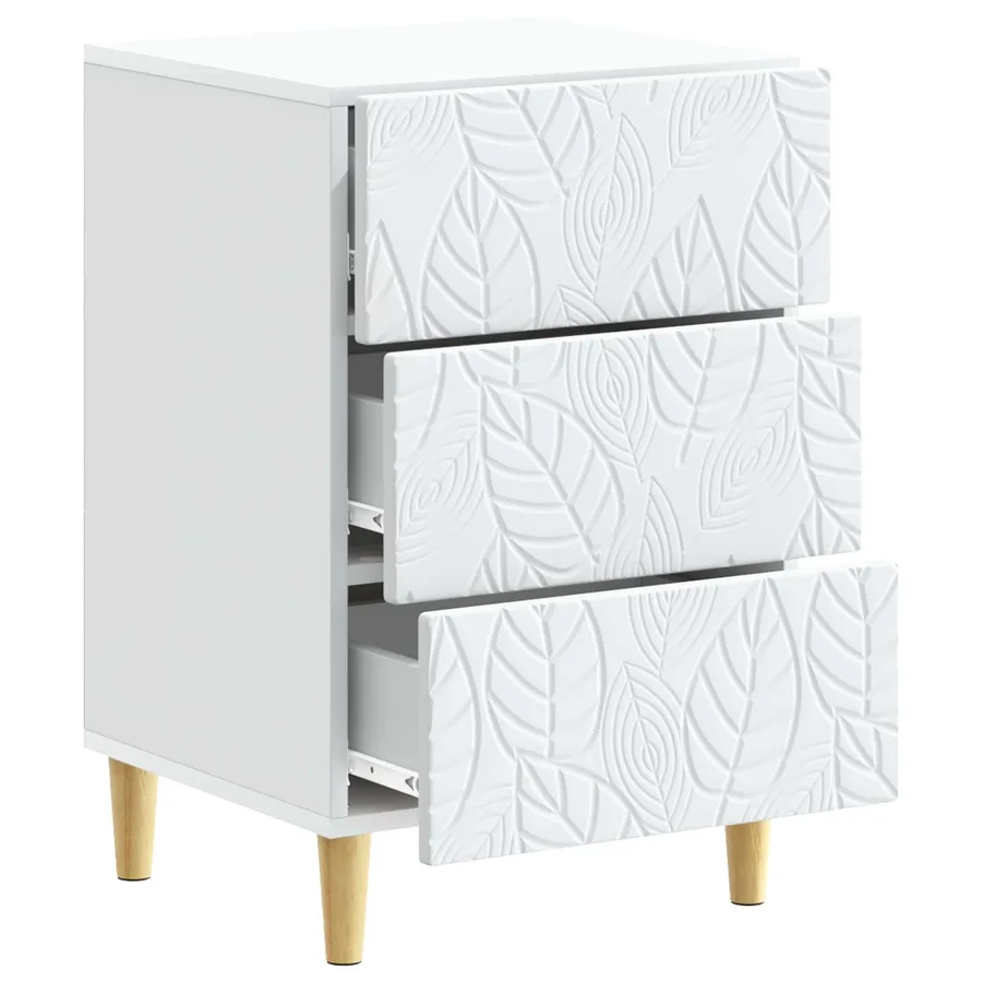 Table de chevet Blanc 43 x 39,5 x 66,5 cm Bois d'ingénierie - 3