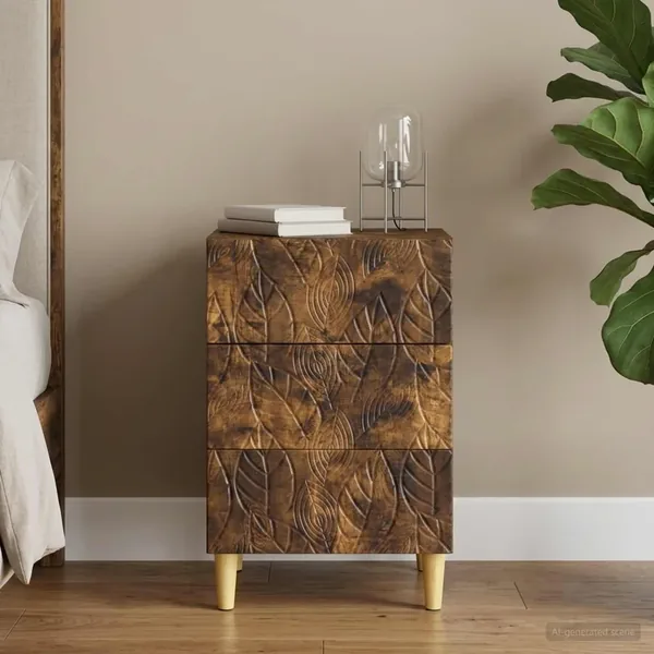 Table de chevet Chêne fumé 43 x 39,5 x 66,5 cm