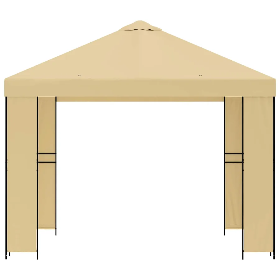 Pavillon 3 x 3 m Crème Polyester et Acier 190 gsm - 3